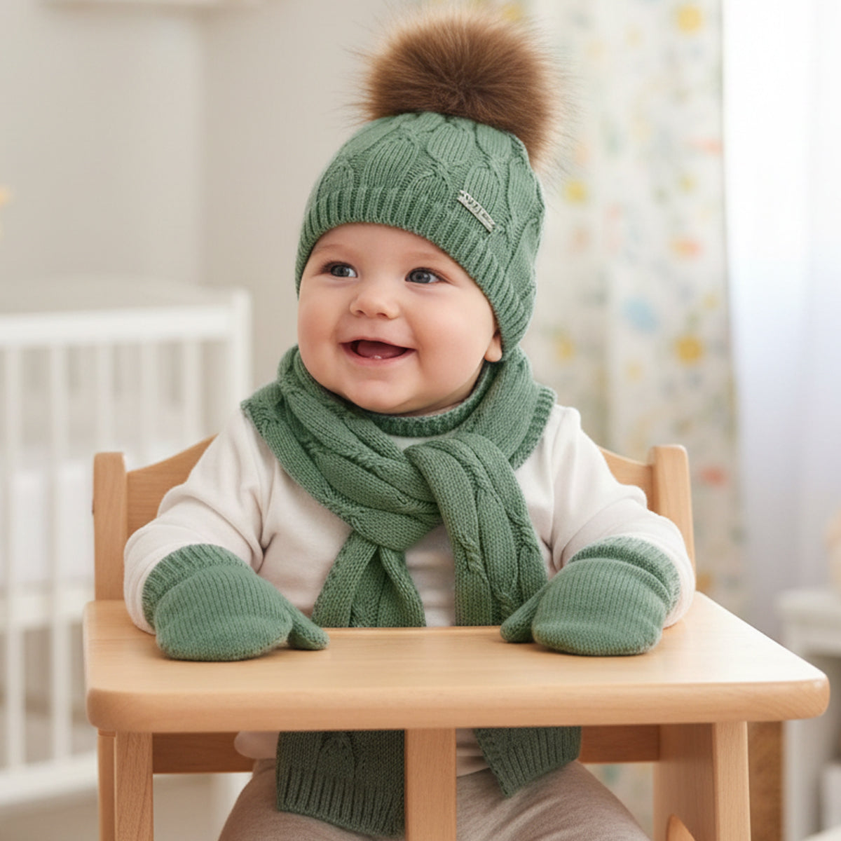 Conjunto gorro 2 piezas Verde hoja