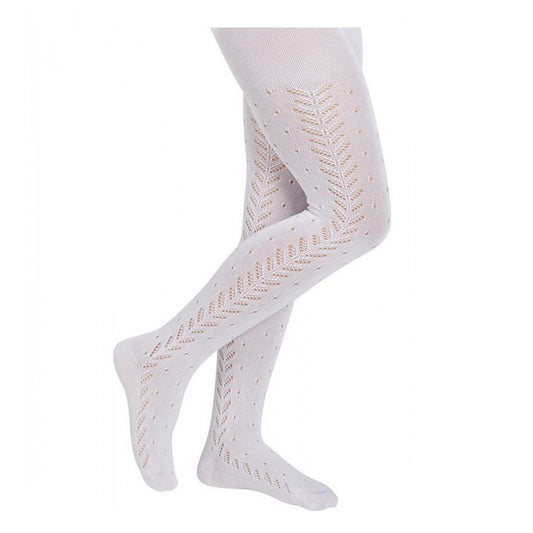 Leotardo calado blanco bebé (0000 a 2)