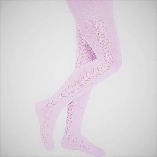 Leotardo calado rosa bebé (0000 a 2)