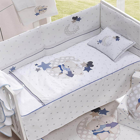 Edredón + Chichonera Azul Ositos Amorosos