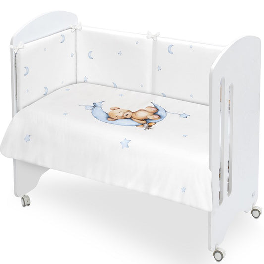 Funda nordica + chichonera azul oso luna