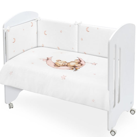 Funda nordica + chichonera rosa oso luna