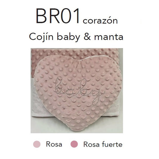 Set regalo manta + cojin corazón baby