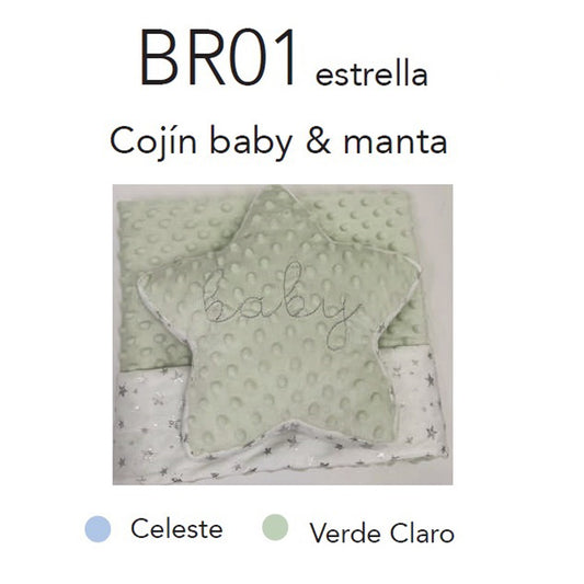 Set regalo manta + cojin estrella baby