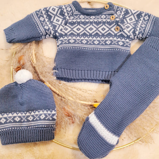 Conjunto 3 piezas de lana (00 a 3 meses)