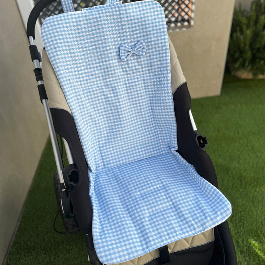 Colchoneta universal tipo vichy azul