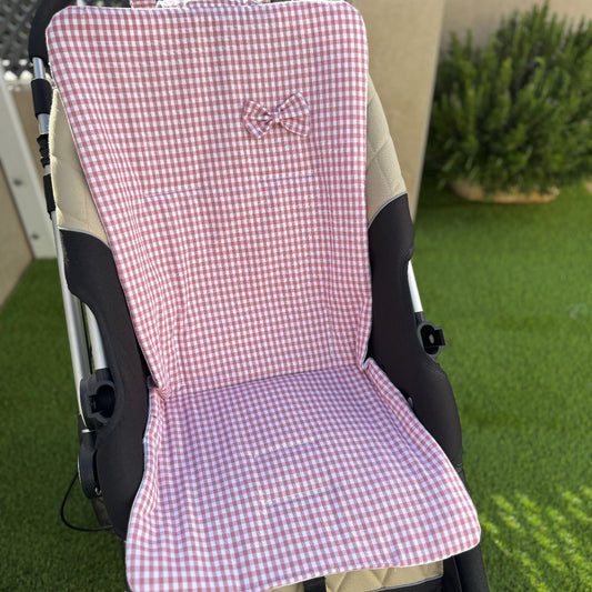 Colchoneta universal tipo vichy rosa