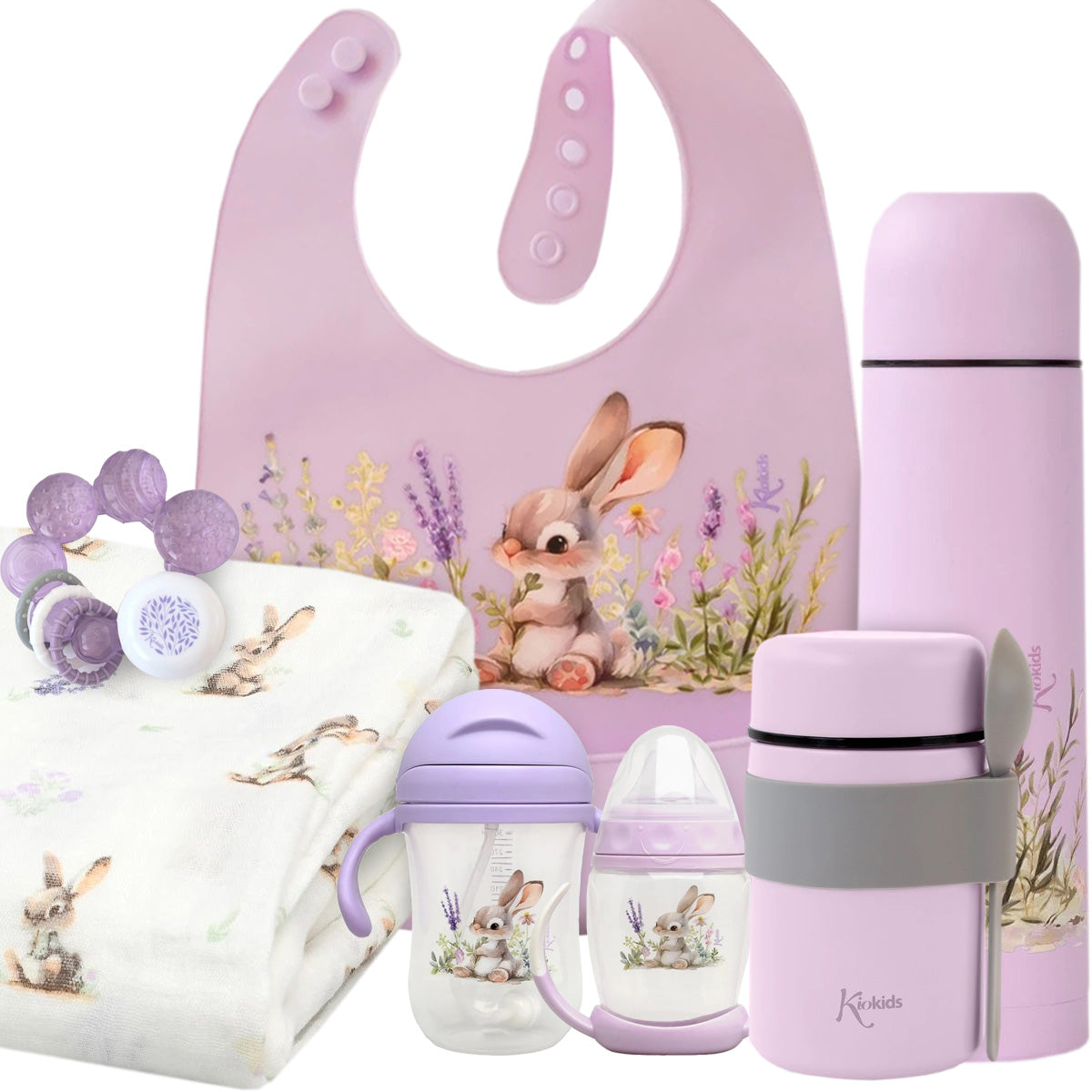 Taza con pajita Conejitos