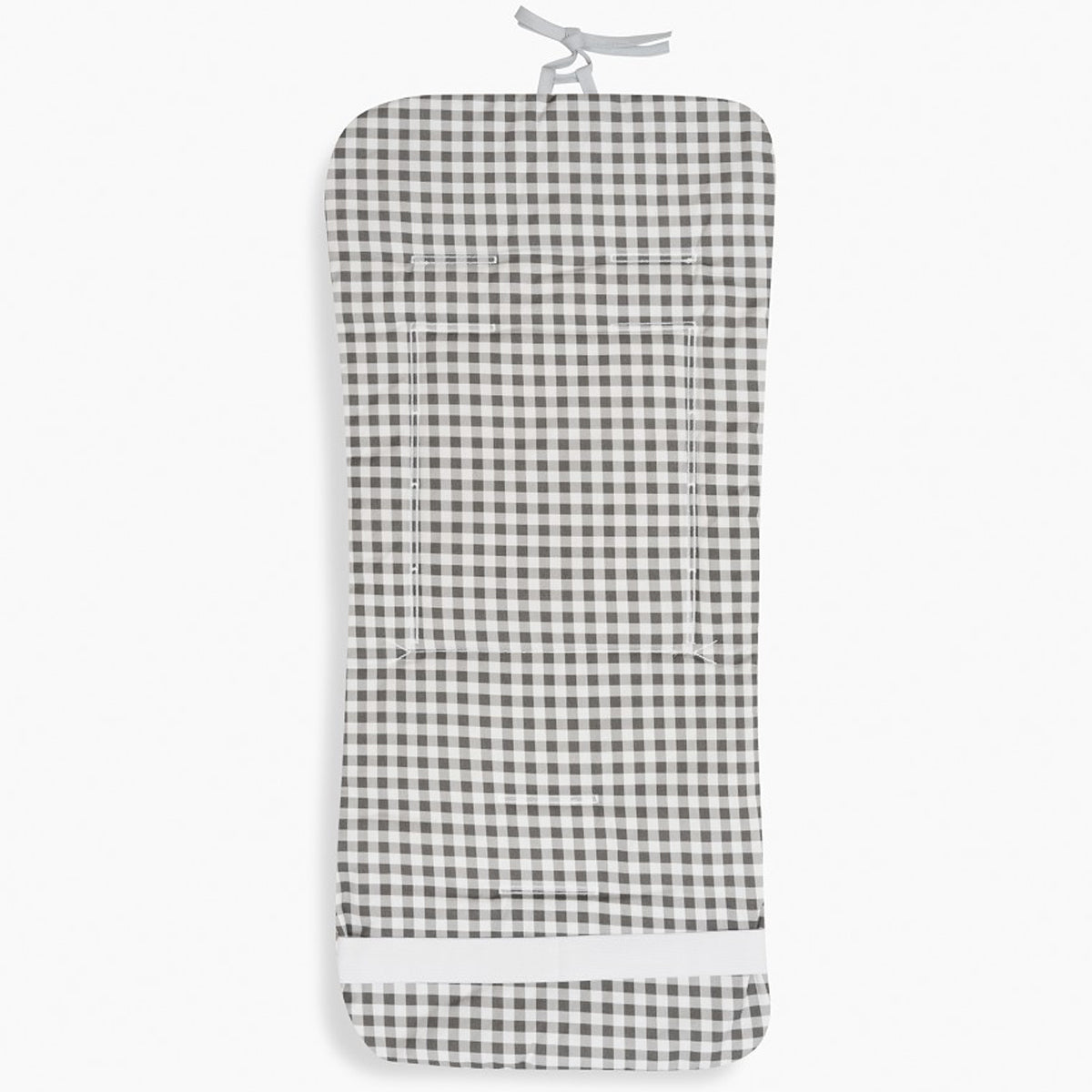 Colchoneta reversible de cuadros y flores gris