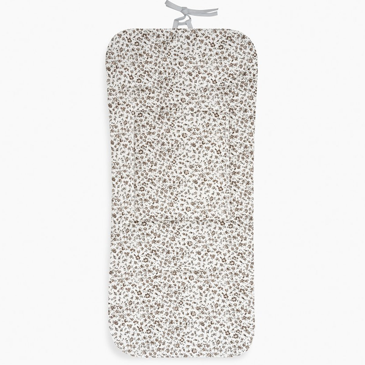 Colchoneta reversible de cuadros y flores gris