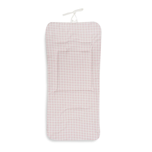 Colchoneta Reversible Cuadros Vichy  Nido de Abeja Rosa