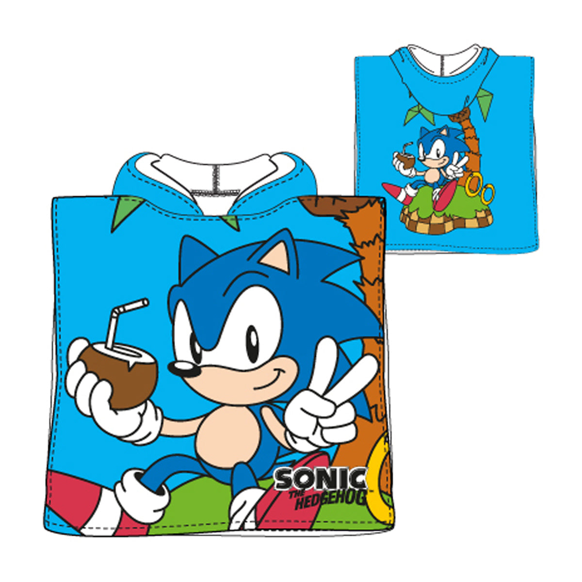Poncho infantil Sonic
