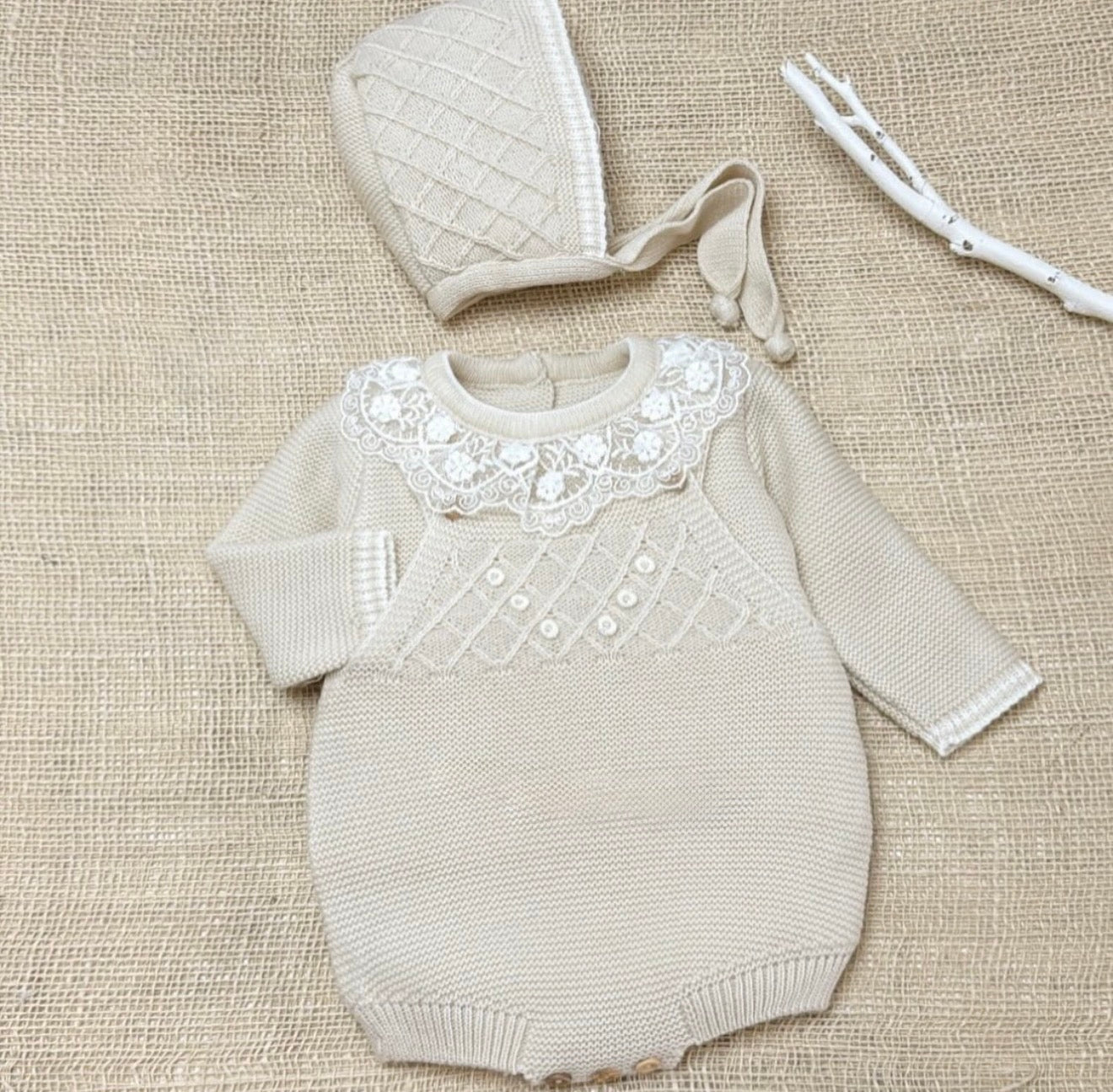 Conjunto 3 piezas lino (0 a 6 meses)
