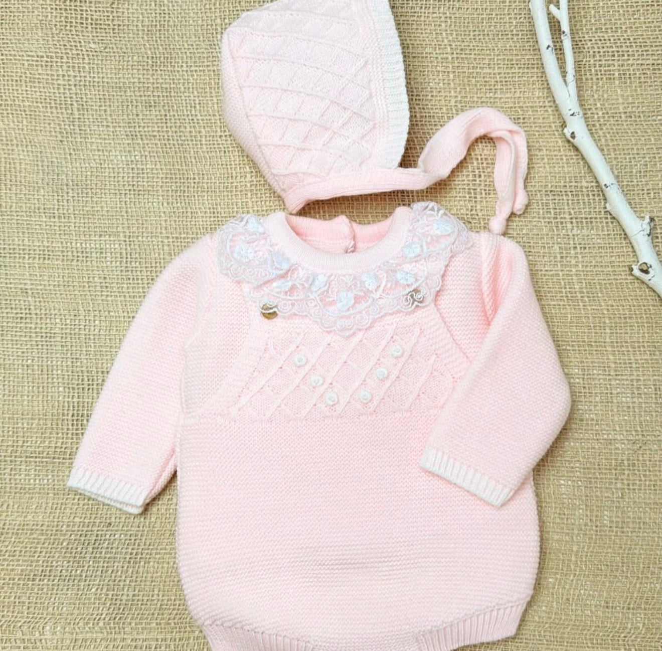 Conjunto 3 piezas rosa bebé (0 a 6 meses)