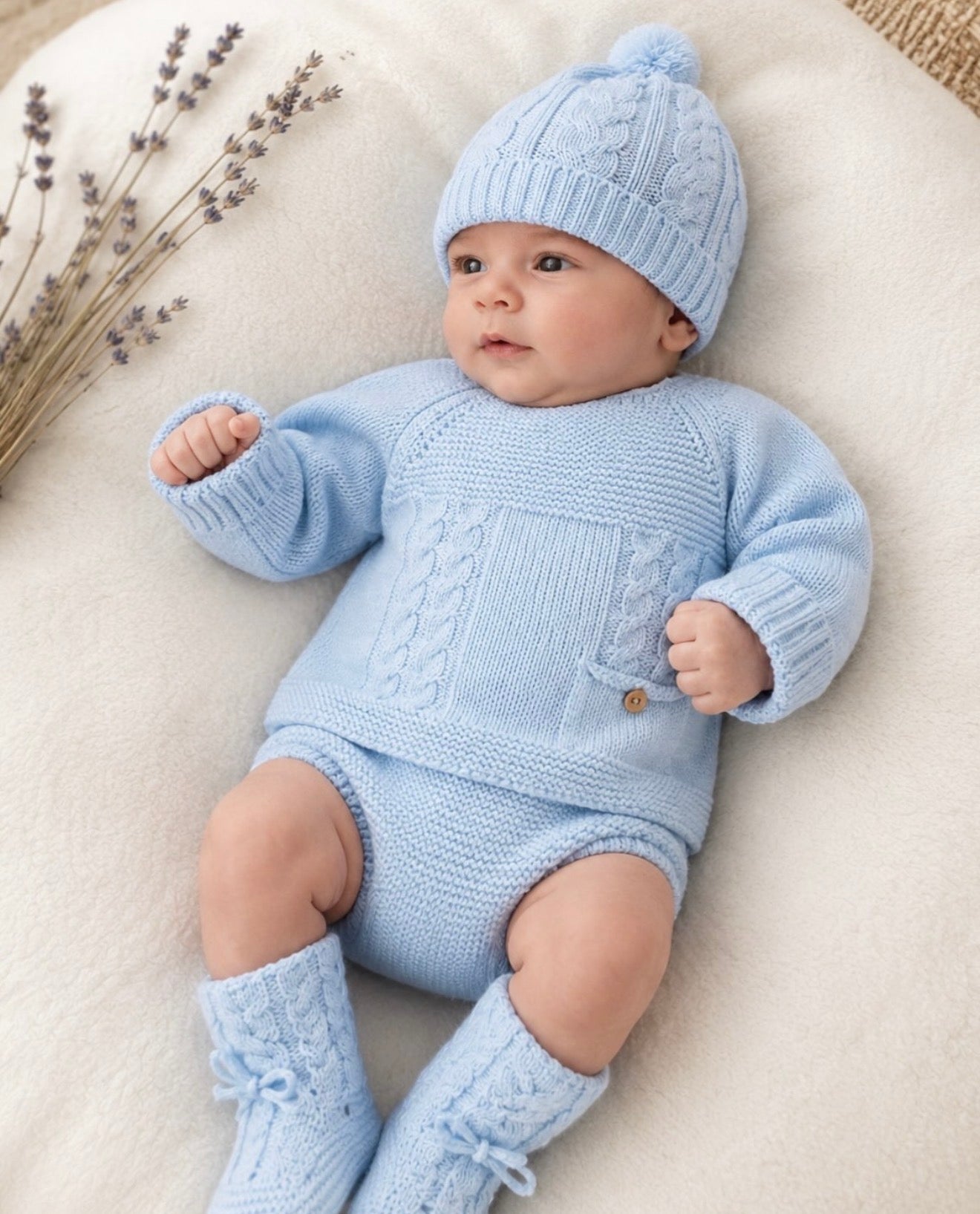 Conjunto 3 piezas azul celeste (0 a 12 meses)