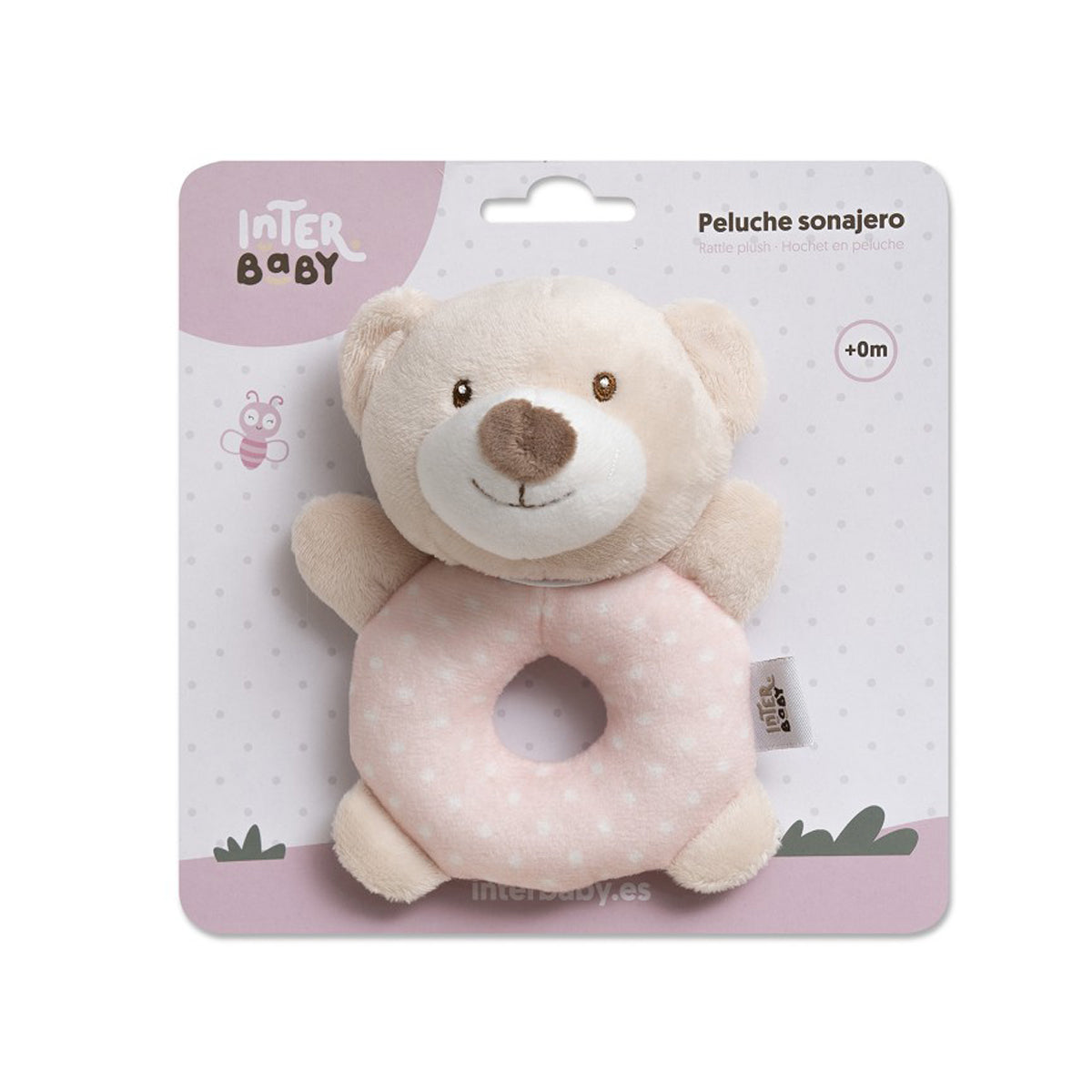 Sonajero Peluche Osito Rosa