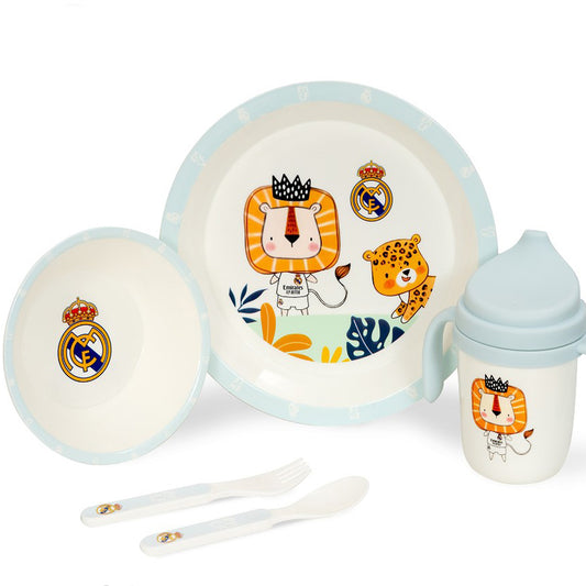 Set vajilla azul de 5 piezas del Real Madrid