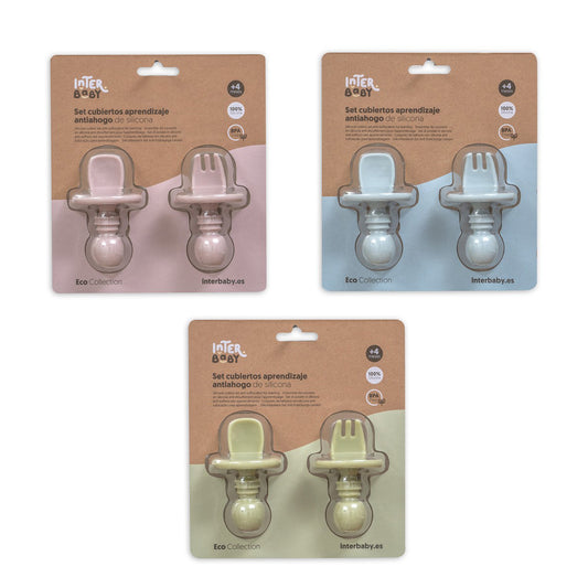 Cubiertos silicona aprendizaje antiahogo