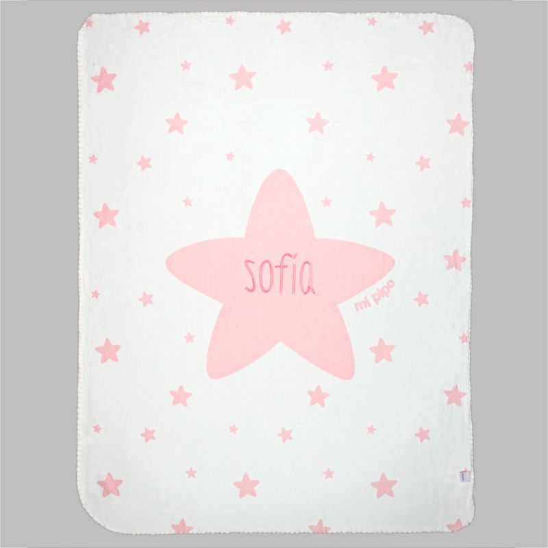 Arrullo Estrellas Rosa Personalizado Tacto Terciopelo