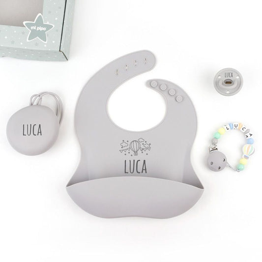 Cajita Gummy tipi globo gris personalizada