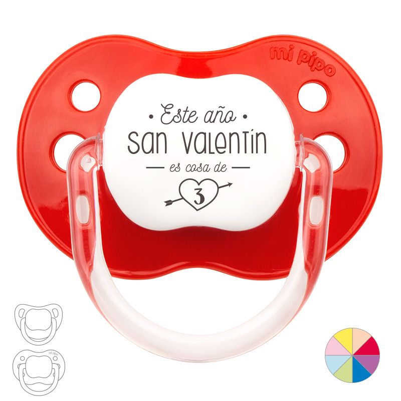Chupete San Valentín "Este año San Valentín es cosa de 3"
