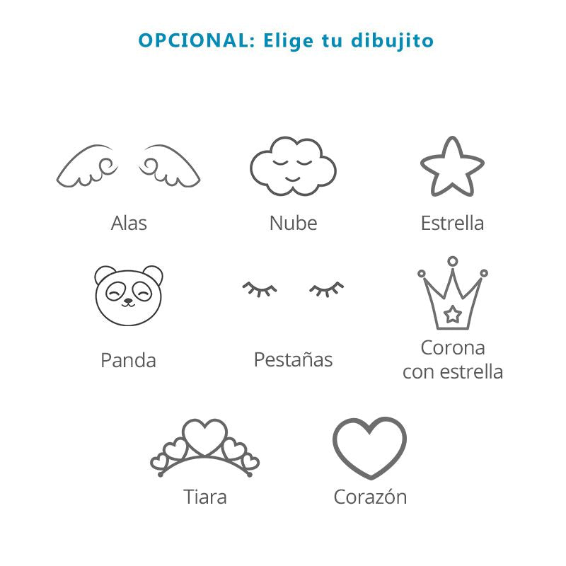 Cojín Antivuelco Caramelo Estrellas Blanco y Menta Personalizado, dibujo a elegir