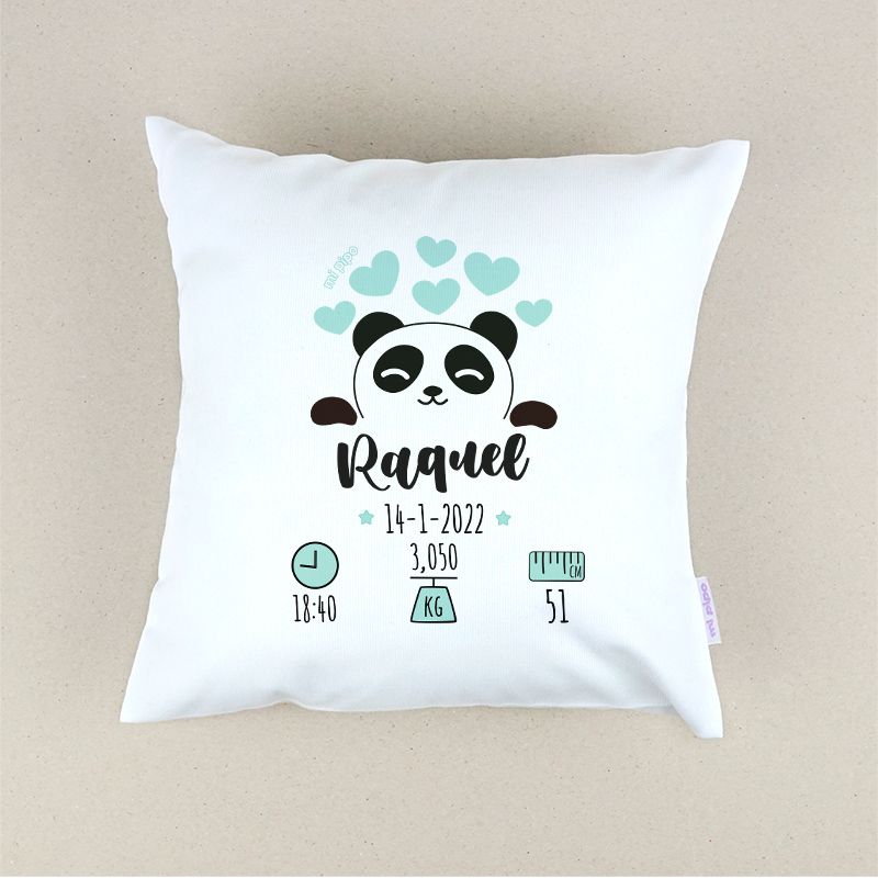 Cojin Datos Nacimiento Panda