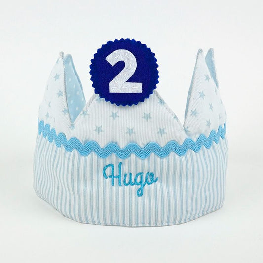 Corona Cumpleaños Azul Handmade Personalizada