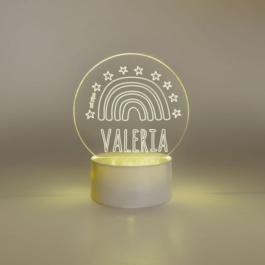 Lamparita redonda Arcoíris personalizada