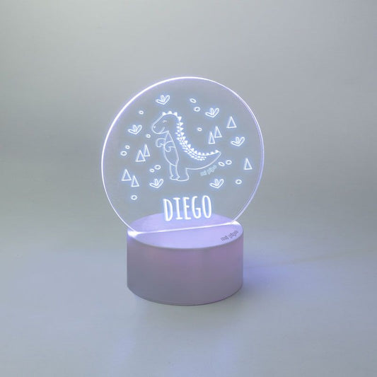 Lamparita redonda Dinosaurio personalizada