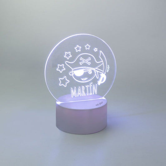 Lamparita redonda Pirata personalizada