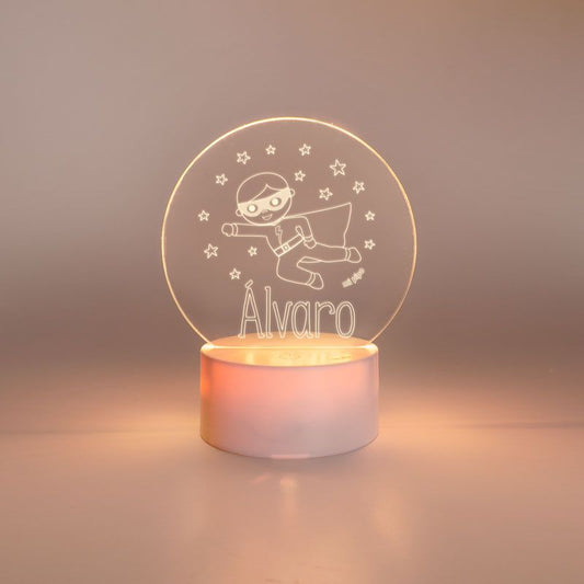 Lamparita redonda Superhéroe personalizada