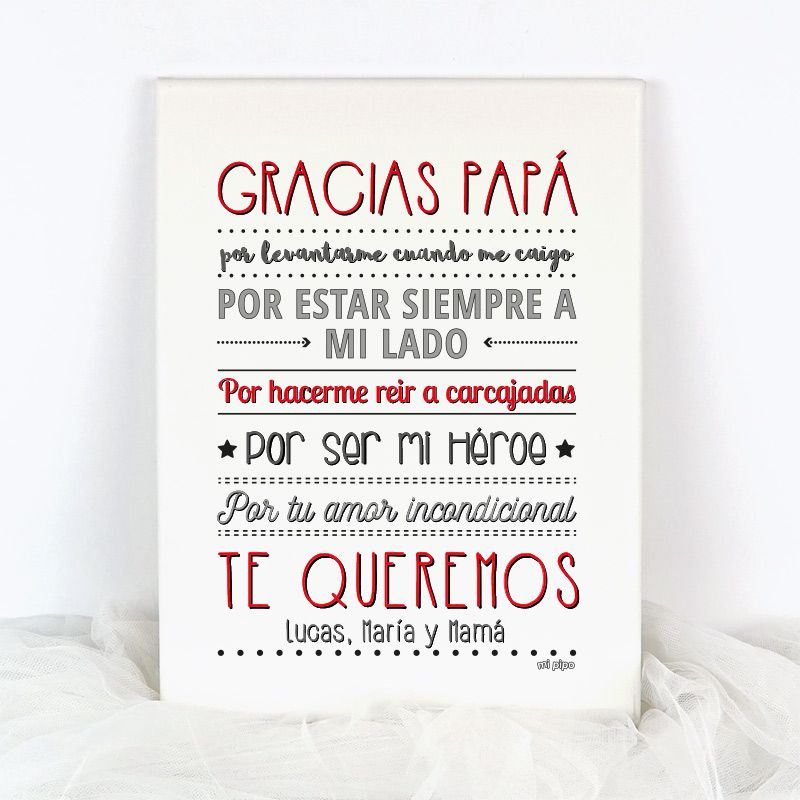 Lienzo Personalizado "Gracias Papá por...(Nombre/s)"