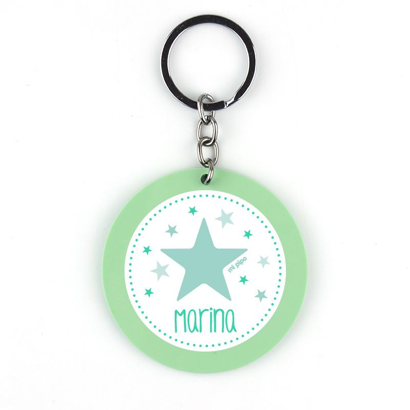 Llavero metacrilato estrella personalizado color a elegir