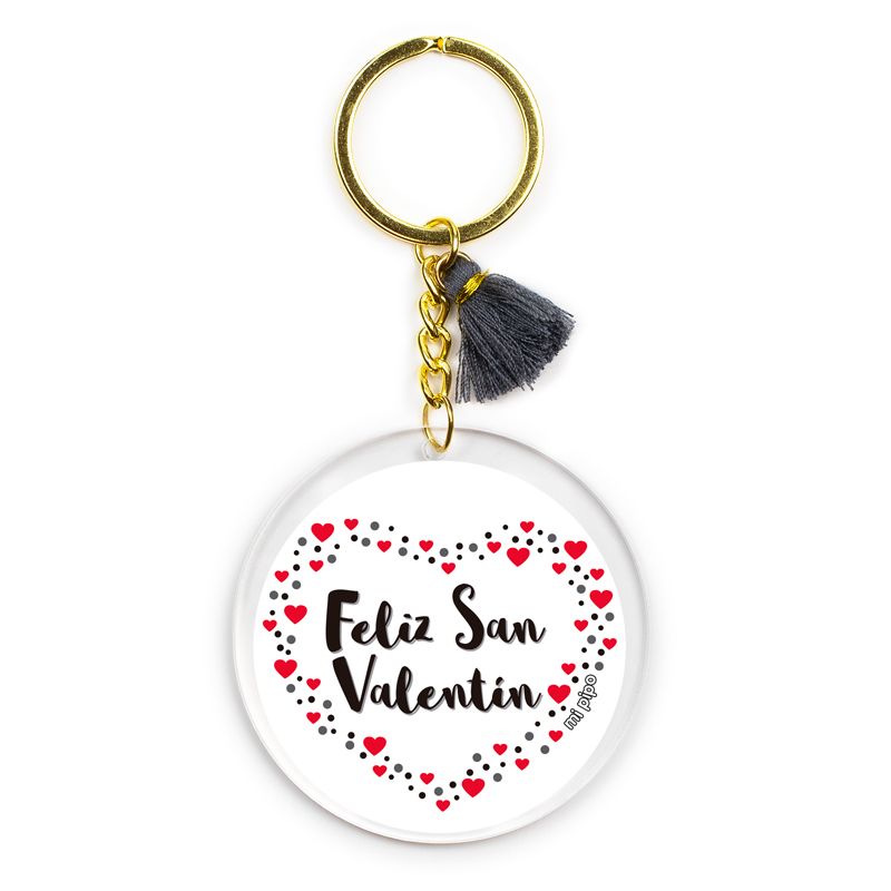 Llavero metraquilato "Feliz San Valentín"