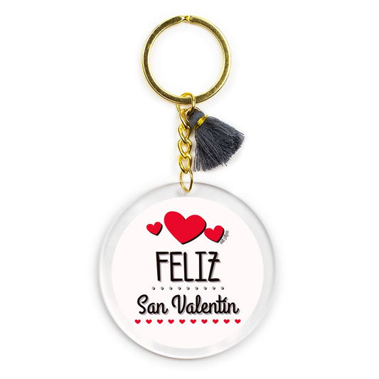 Llavero metraquilato "Feliz San Valentín"