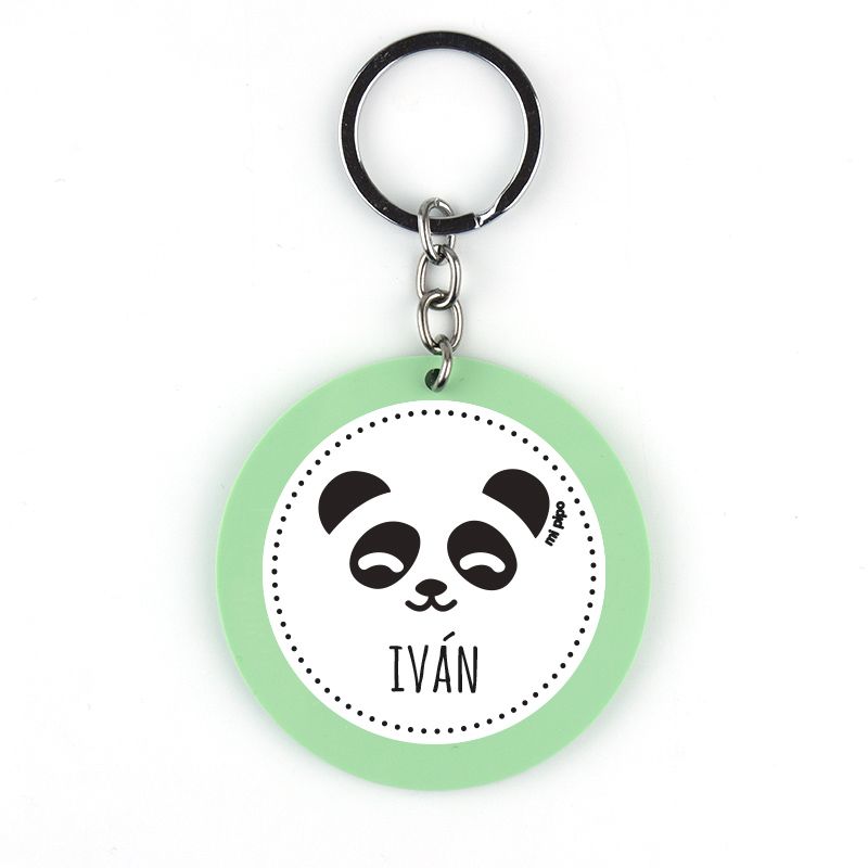 Llavero metacrilato panda personalizado color a elegir