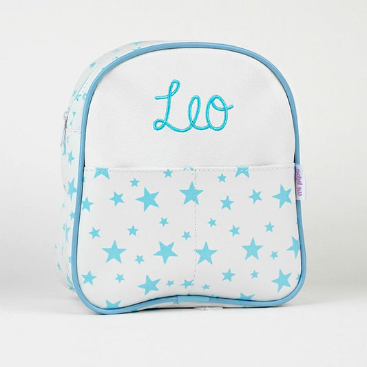 Mochila Estrellitas Azul  Personalizada