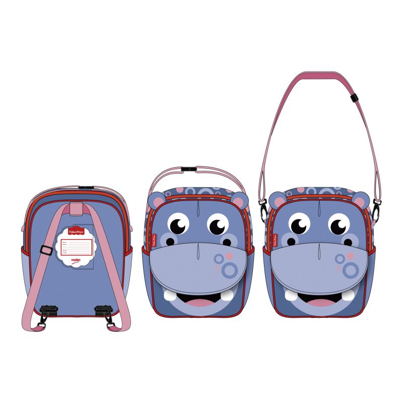 Mochila Fisher Price Hipopótamo Con/Sin Personalizar