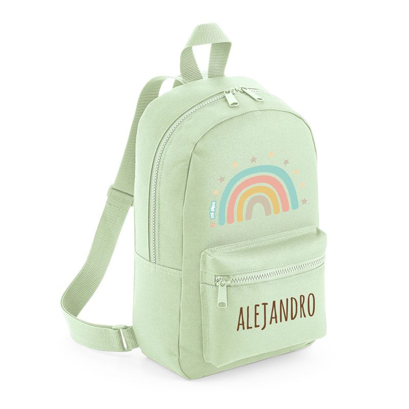 Mochila Medium Nylon Arcoíris Soft Personalizada, color a elegir