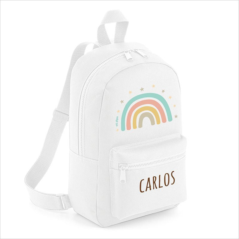 Mochila Medium Nylon Arcoíris Soft Personalizada, color a elegir