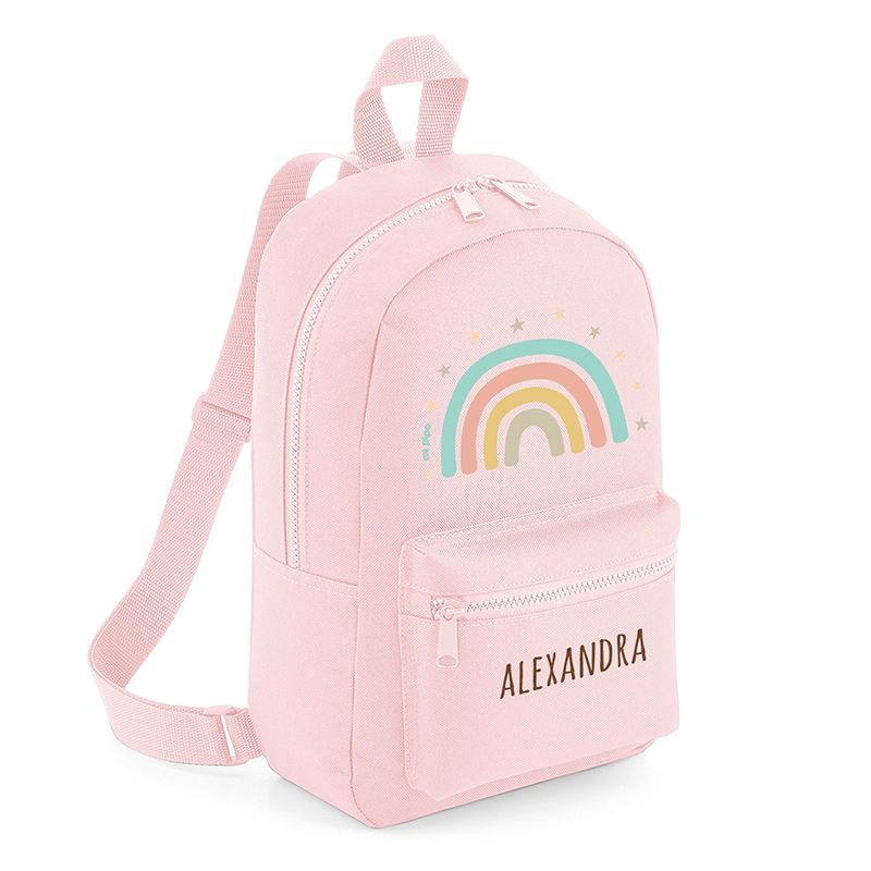 Mochila Medium Nylon Arcoíris Soft Personalizada, color a elegir