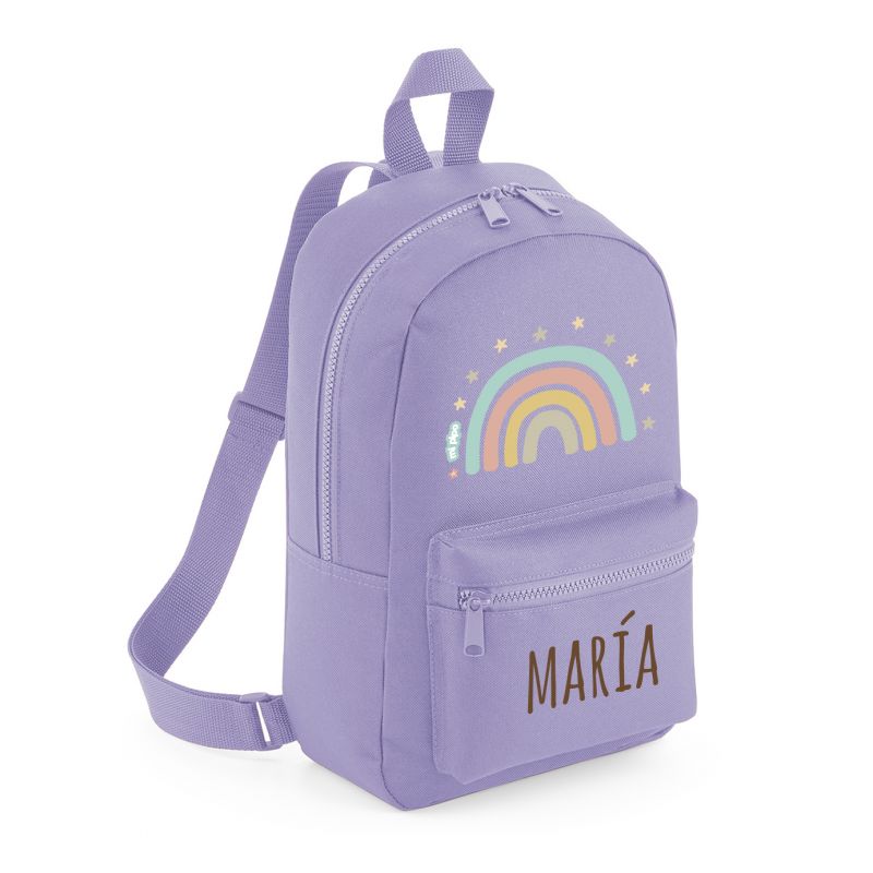 Mochila Medium Nylon Arcoíris Soft Personalizada, color a elegir