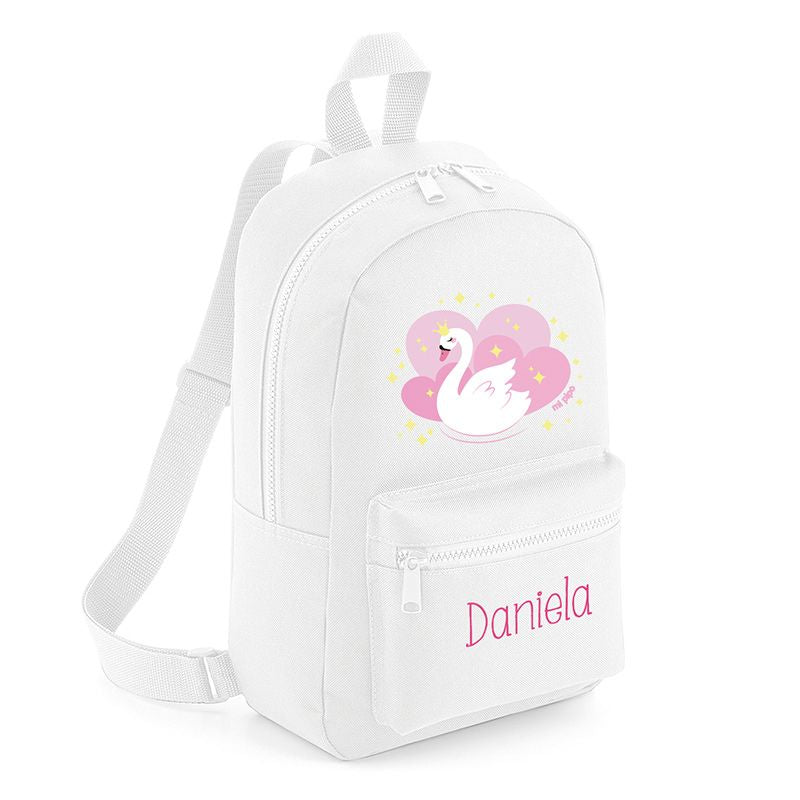 Mochila Medium Nylon Cisne Personalizada, color a elegir