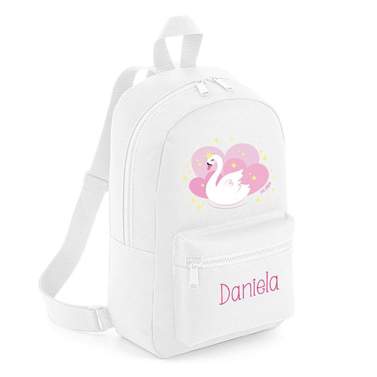 Mochila Medium Nylon Cisne Personalizada, color a elegir