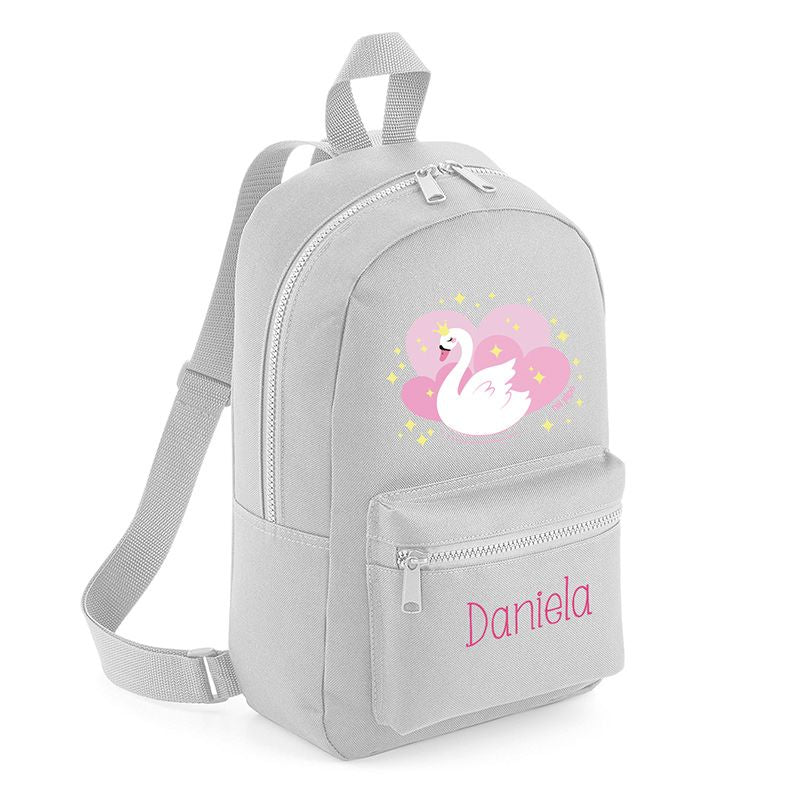 Mochila Medium Nylon Cisne Personalizada, color a elegir