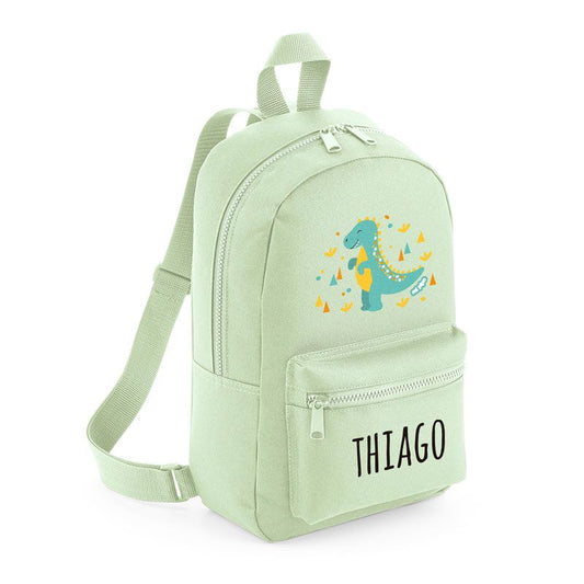 Mochila Medium Nylon Dinosaurio Personalizada, color a elegir