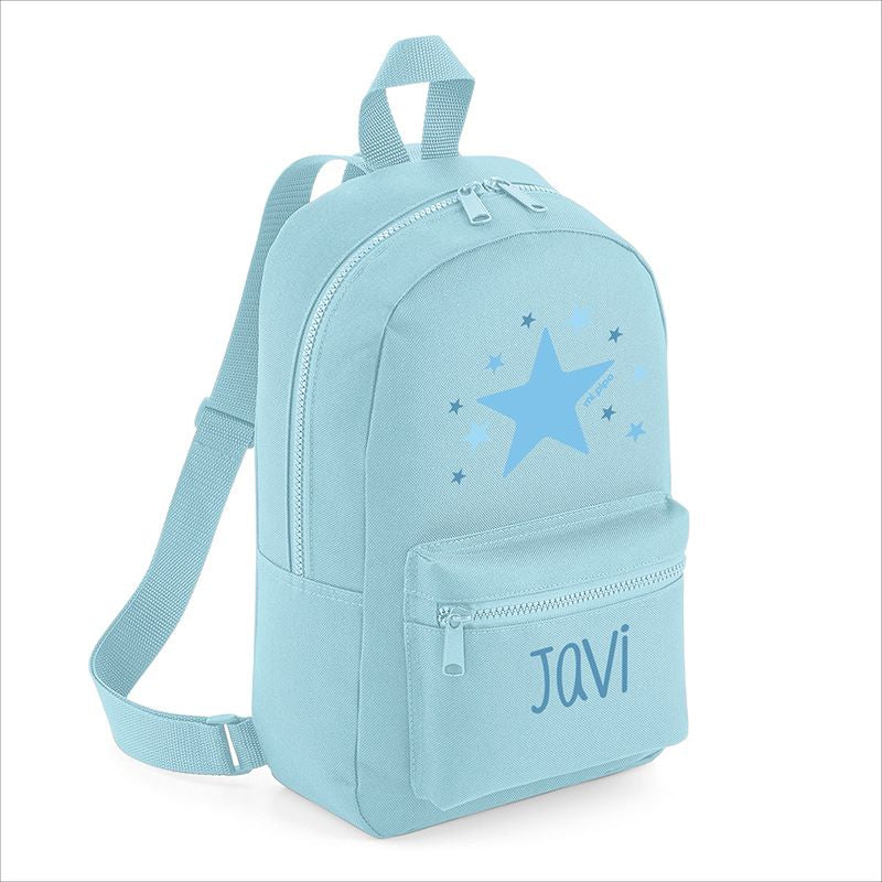 Mochila Medium Nylon Estrella Azul Personalizada, color a elegir