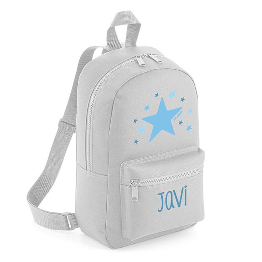 Mochila Medium Nylon Estrella Azul Personalizada, color a elegir