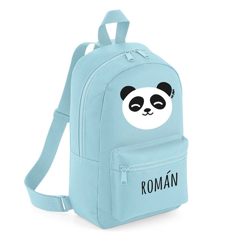 Mochila Medium Nylon Panda Personalizada, color a elegir